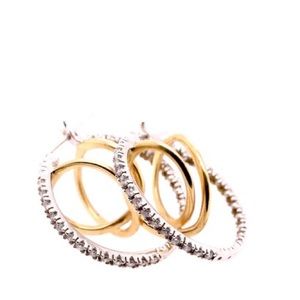 Gold + Diamond Hoops